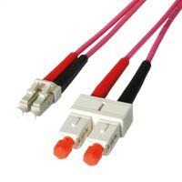 LEONI LWL-Kabel duplex 50/125µm OM4, Suhner LC/SC, 2 m