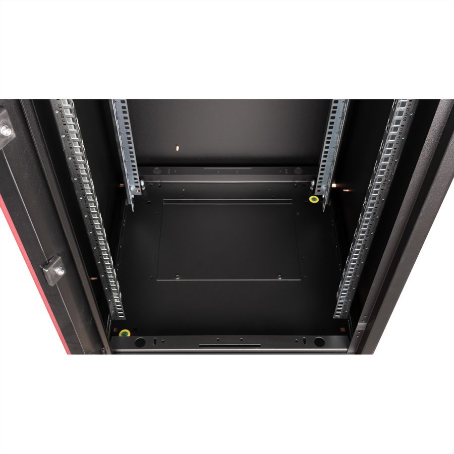 ROLINE 19-Zoll Netzwerkschrank Basic 22 HE, 600x600 BxT Glastür schwarz