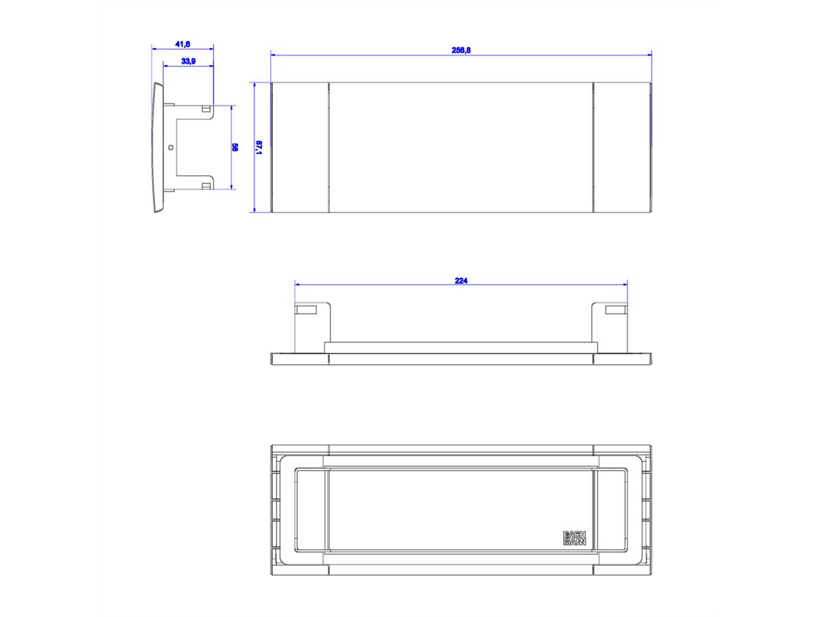 BACHMANN Power Frame Cover 3-fach, schwarz, zum Einkleben in den Tisch
