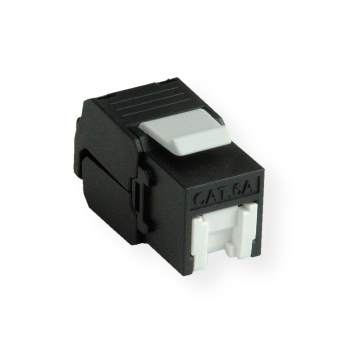 ROLINE Cat.6A (Class EA) Keystone, RJ-45, ungeschirmt, werkzeuglos, schwarz