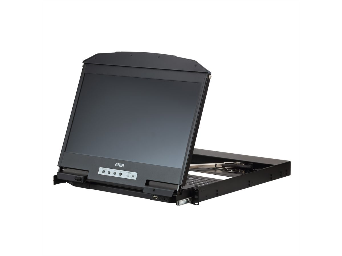 ATEN CL3800NW KVM-Konsole USB HDMI DVI VGA Dual Rail, FR-Layout