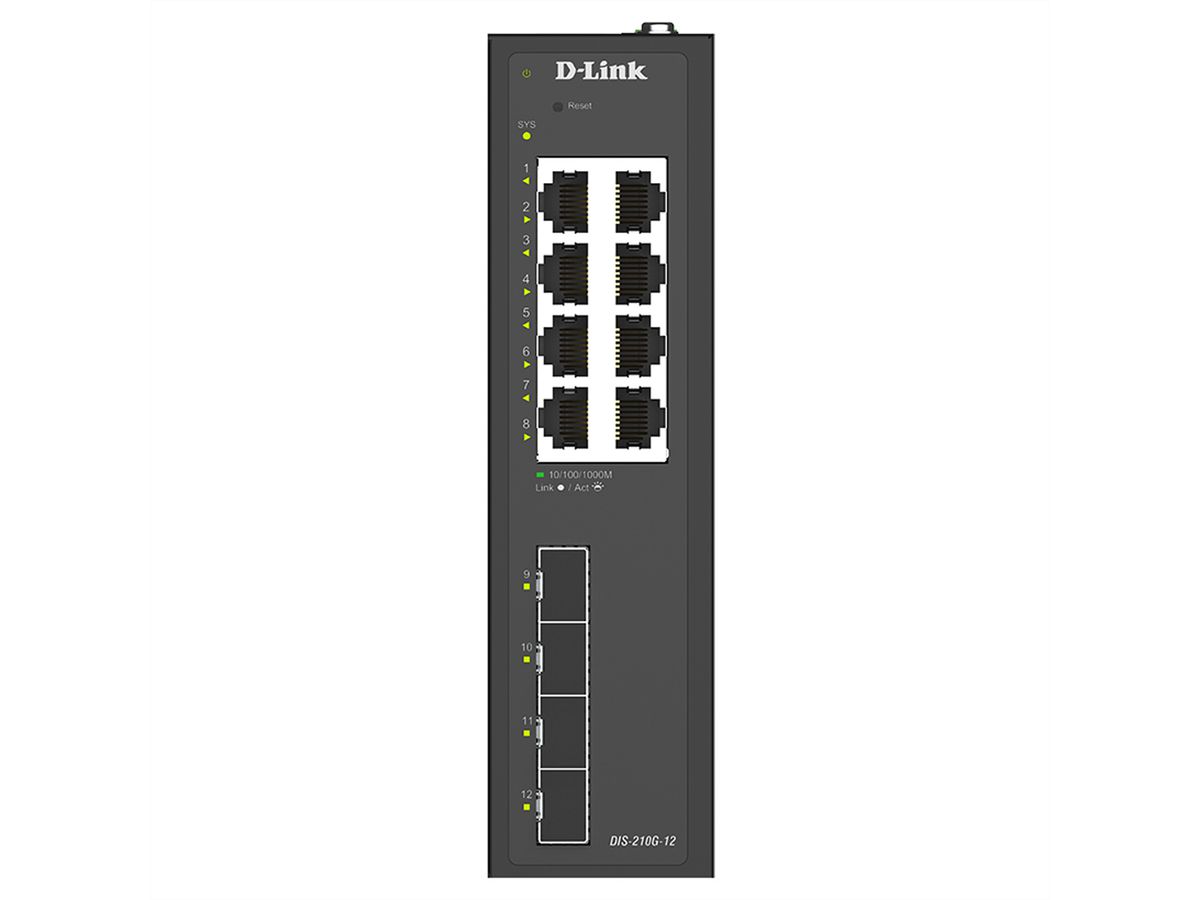D-Link DIS-210G-12 12-Port Switch, Smart Managed Gigabit Industrial