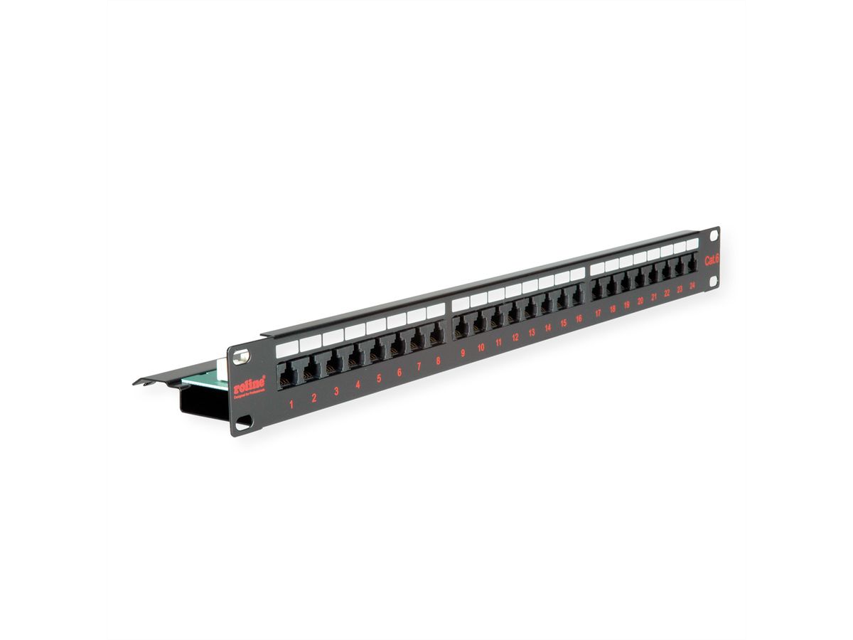 ROLINE Kat.6 (Class E) 19"-Patchpanel, 24P, ungeschirmt, schwarz