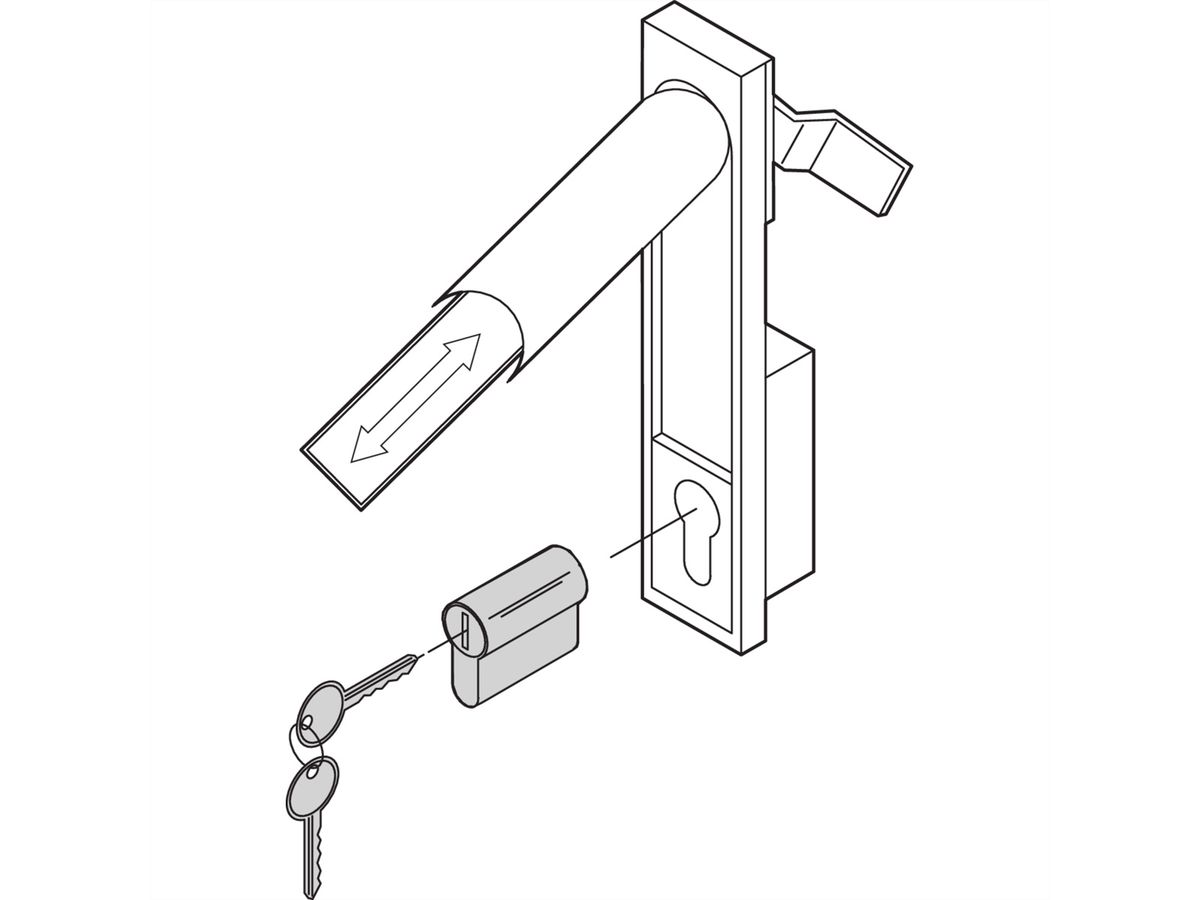 SCHROFF Schliesseinsatz (DIN-Halbzylinder) für 19"-Schränke