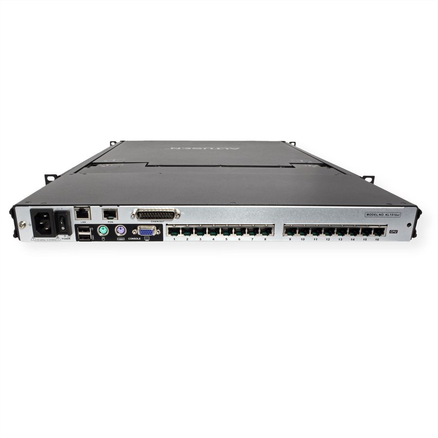 ATEN KL1516AiM KVM Over-IP Switch, 43cm TFT, VGA, PS/2-USB über Kat 5, 16 Ports, DE-Layout