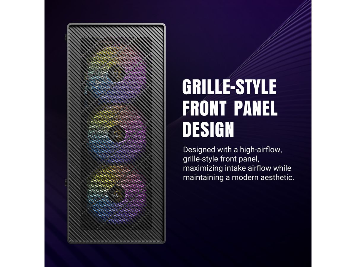 ANTEC AX26 RGB Elite PC Gehäuse Midi Tower Gaming ATX, schwarz