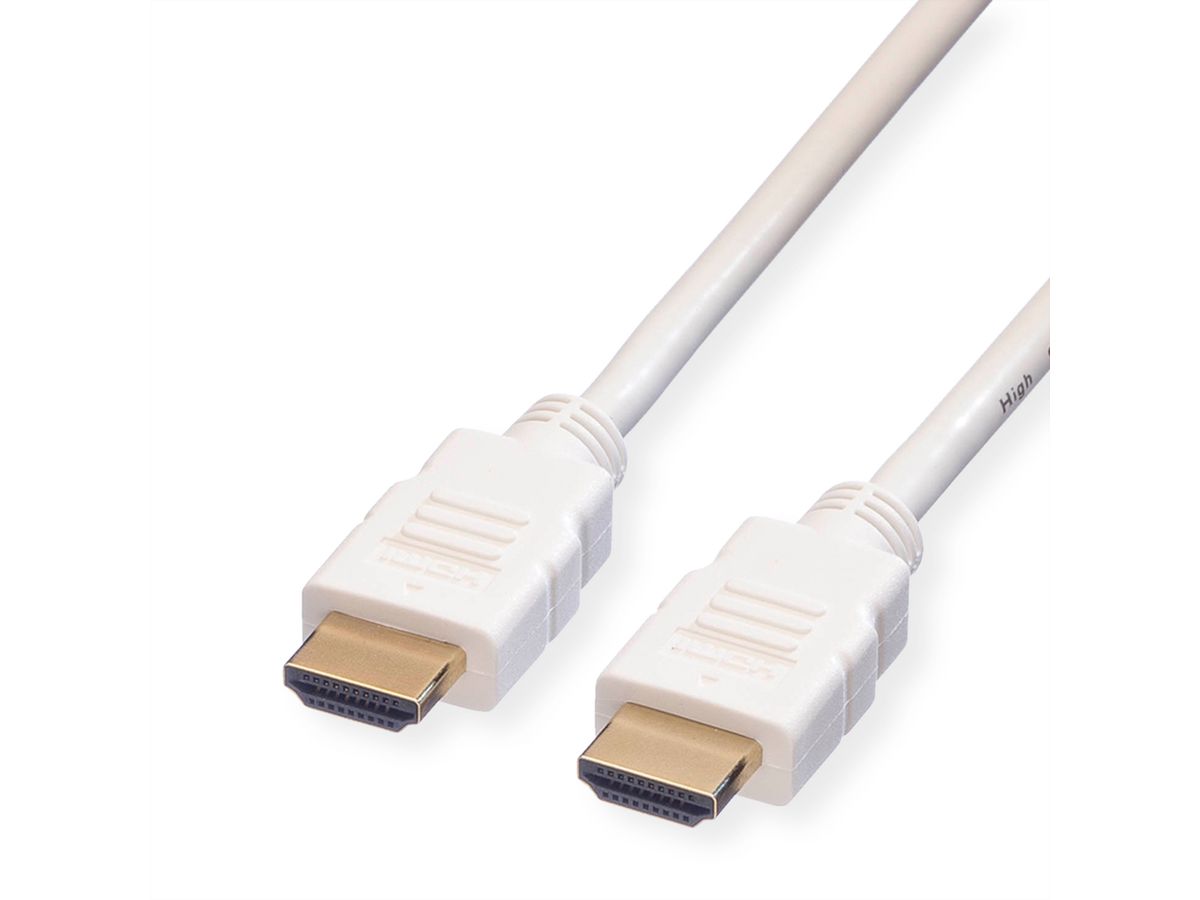 ROLINE HDMI High Speed Kabel mit Ethernet, weiß, 1,5 m