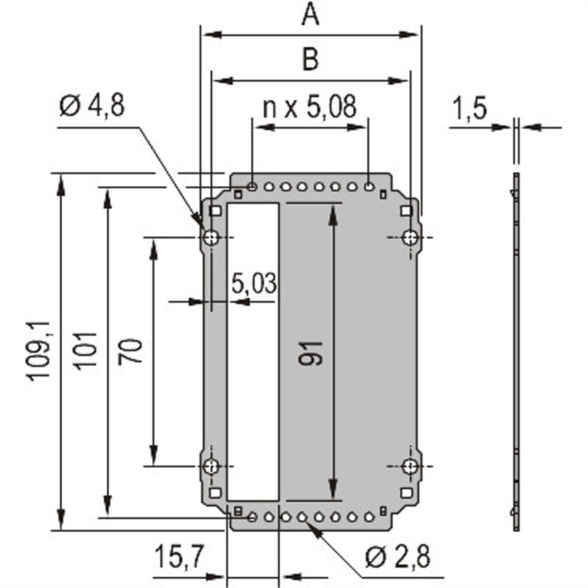 SCHROFF KAS RUECKWAND S1 3HE 12TE