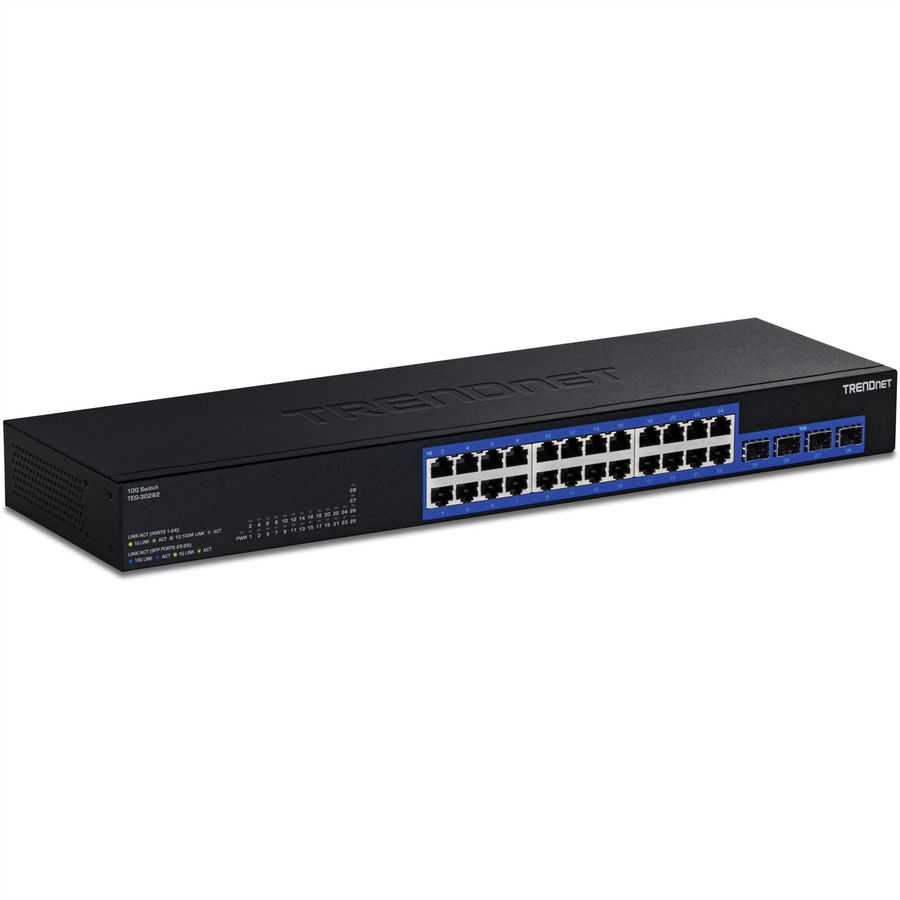 TRENDnet TEG-30262 28-Port Switch, Gigabit 4x10G SFP+ Slots