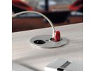 BACHMANN TWIST 1x Schutzkontakt, 2x Keystone, GST18 Stecker, chrom, 0,2 m