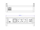 BACHMANN DESK 2xCEE7/3 1xSchalter 1xUSB A/C 22W GST18 RAL9010