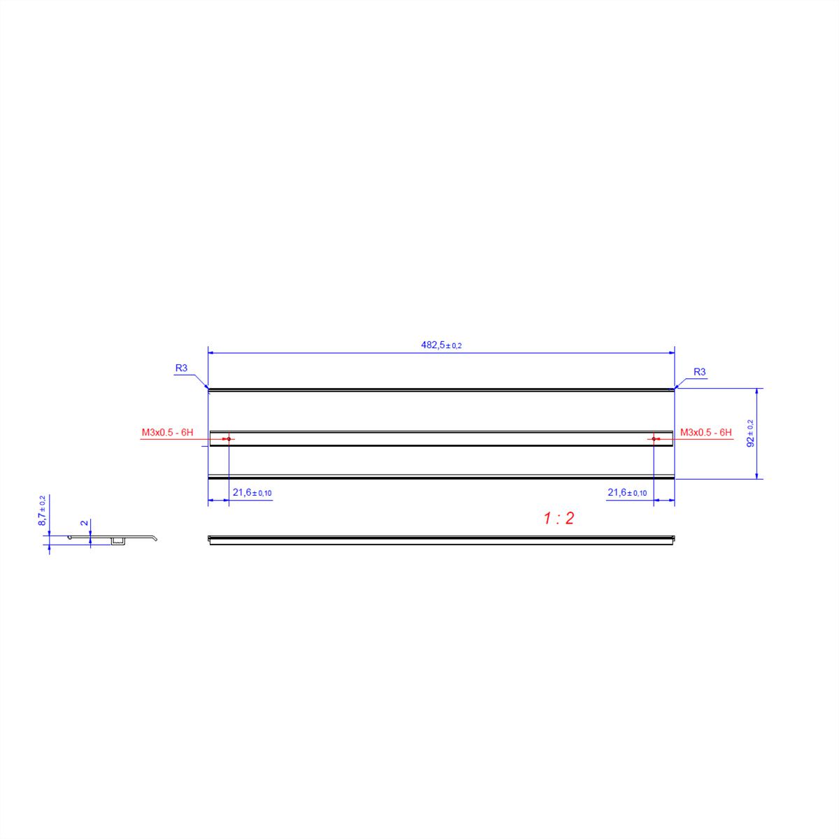 BACHMANN TOP FRAME Deckel 8-fach gestrahlt und eloxiert