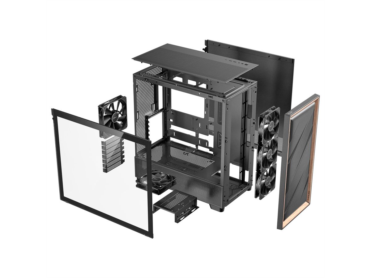 ANTEC FLUX PC Gehäuse Midi Tower Gaming ATX, schwarz