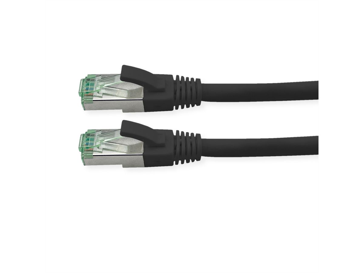 ROLINE RM Patchkabel Kat.6A S/FTP (PiMF), schwarz, 0,3 m