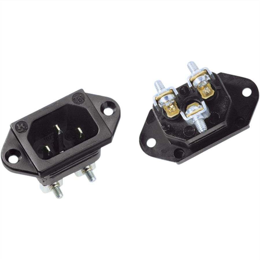 BACHMANN Kaltgerätestecker IEC320 C14, schwarz, Schraubanschluß