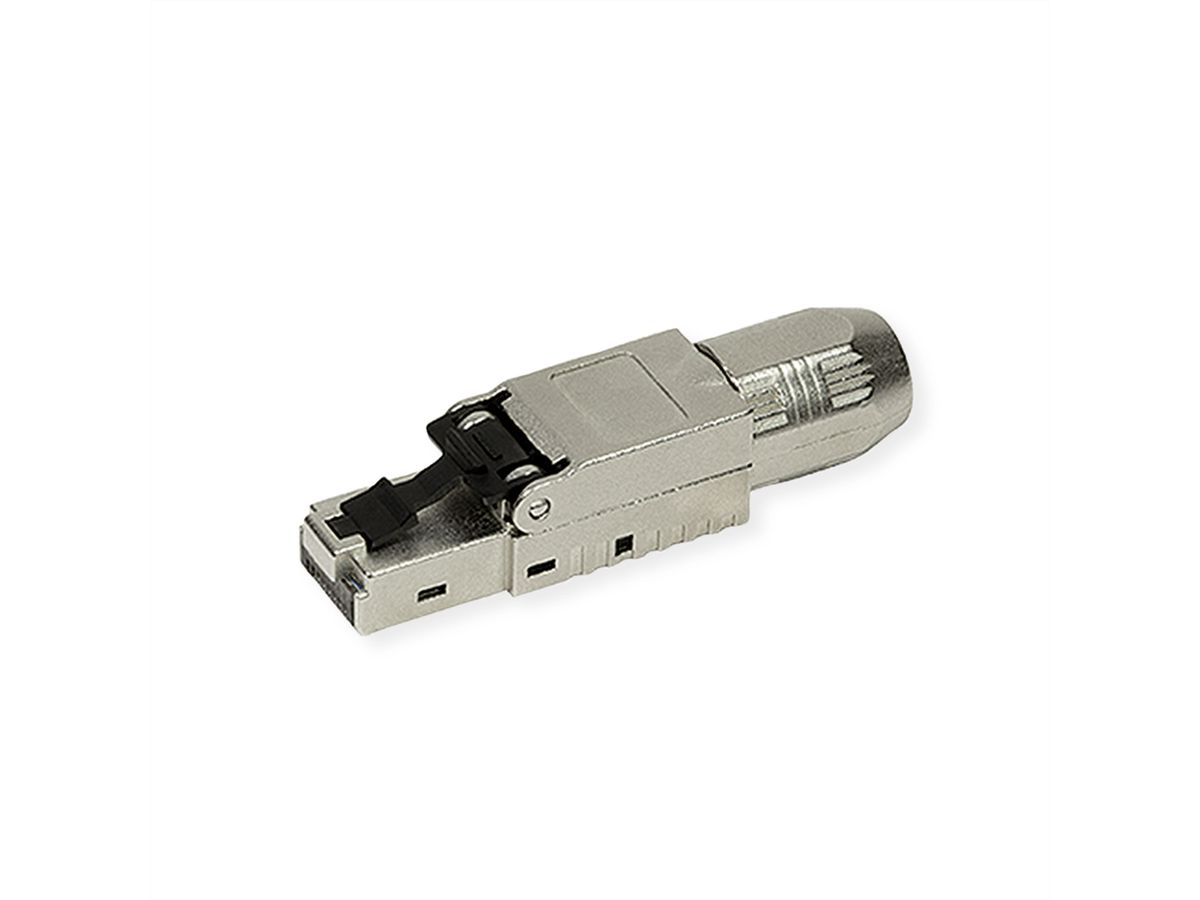 ROLINE feldkonfektionierbarer RJ-45 Stecker Kat.6A (Class EA), STP, silberfarben