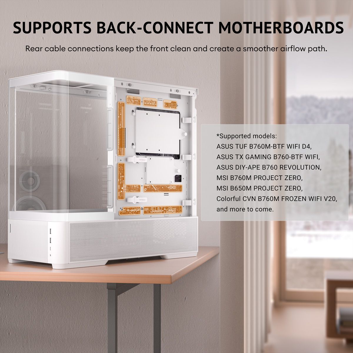 ANTEC Constellation C6 Curve Air White PC Gehäuse ATX Midi Tower, weiß