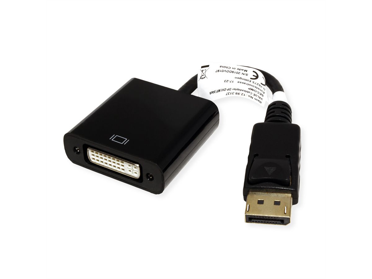 VALUE DisplayPort - DVI Adapter, DP ST - DVI BU