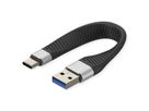 ROLINE USB 3.2 Gen 2 Silikonkabel, C-A, ST/ST, 10Gbit/s, Emark, schwarz, 11 cm