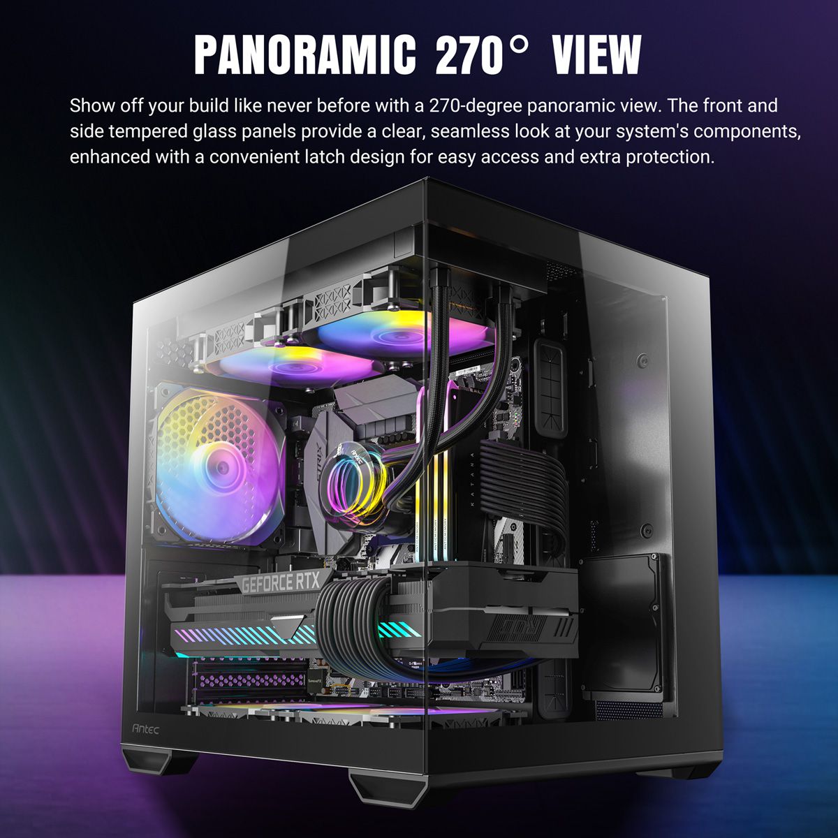 ANTEC CX60M ARGB PC Gehäuse Mini Tower Micro-ATX, schwarz