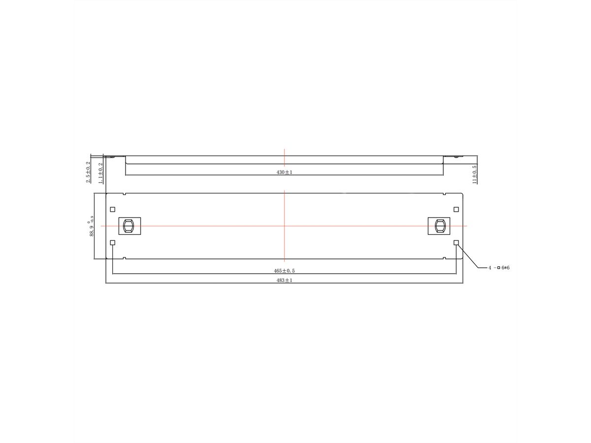 ROLINE 19"-Blindplatte Snap-in, 2 HE, RAL 9005 Tiefschwarz