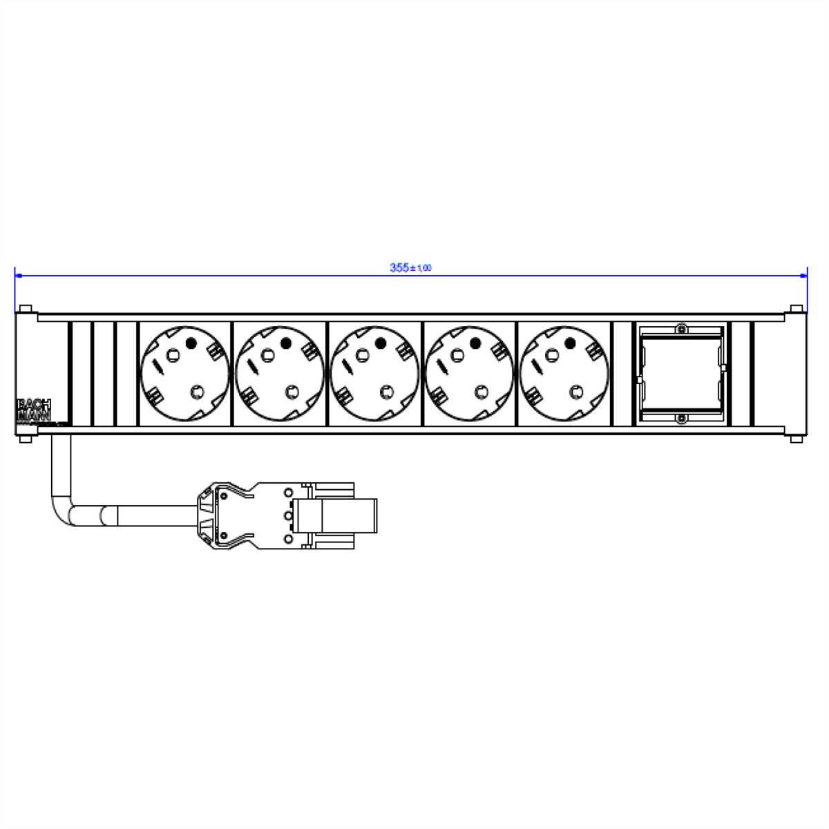 BACHMANN CONI Large 5x Schutzkontakt 1x ABD