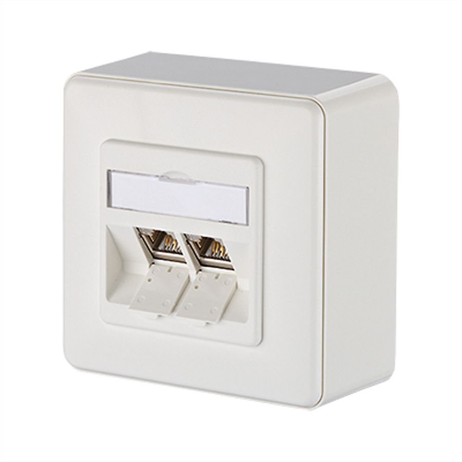 METZ CONNECT Dose AP/2 reinweiss E-DAT Modul 2 Ports, Cat.6 (Class E)
