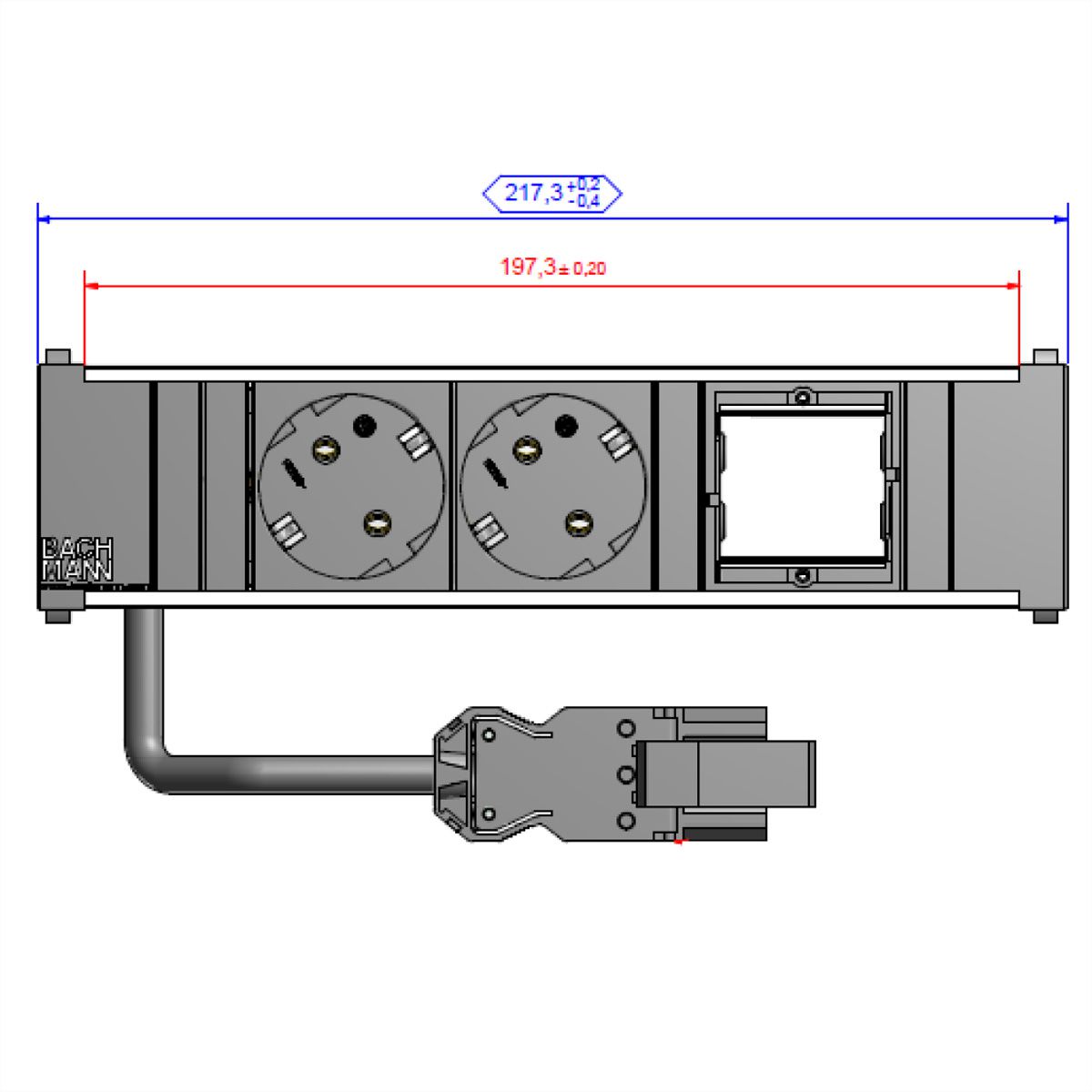BACHMANN CONI 2x Schutzkontakt 1x ABD