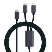 ROLINE USB Typ C Split-Ladekabel, USB-C - 2x USB-C, ST/ST, max. 100W, schwarz, 1,85 m