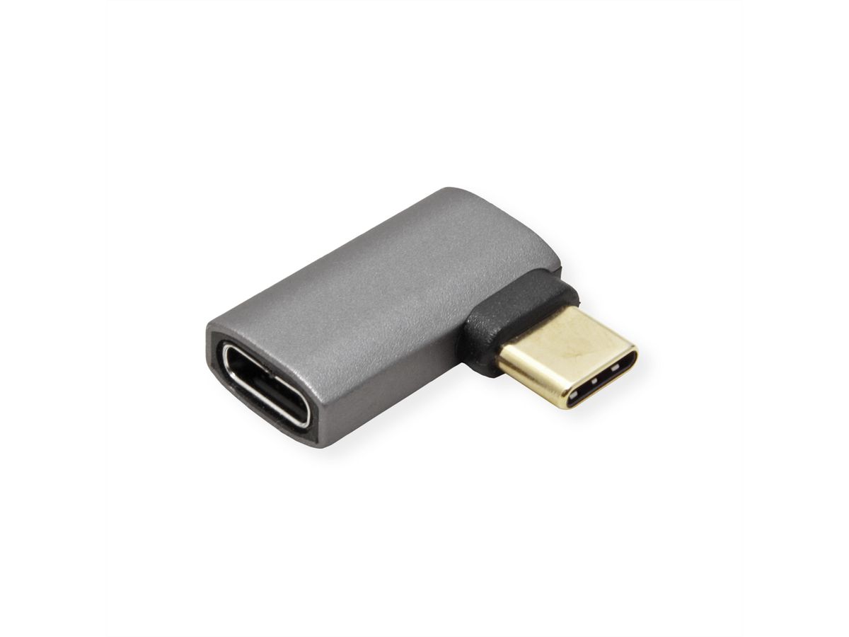 ROLINE USB4 Gen 3x2 Adapter Typ C ST/BU, Aluminium, 90°, flach, silberfarben
