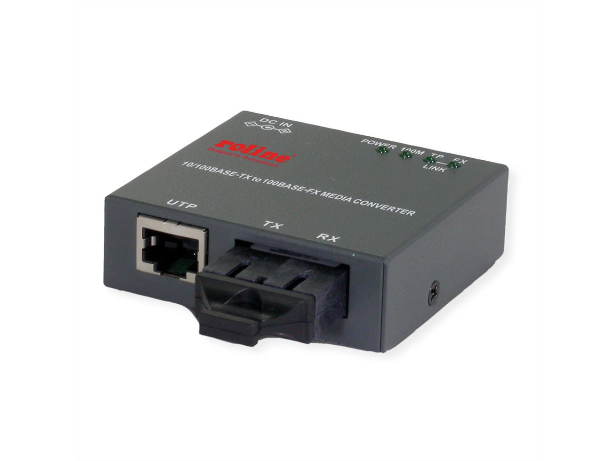 ROLINE Fast Ethernet Kompakt-Konverter, 10/100Base-TX - 100Base-FX (SC)