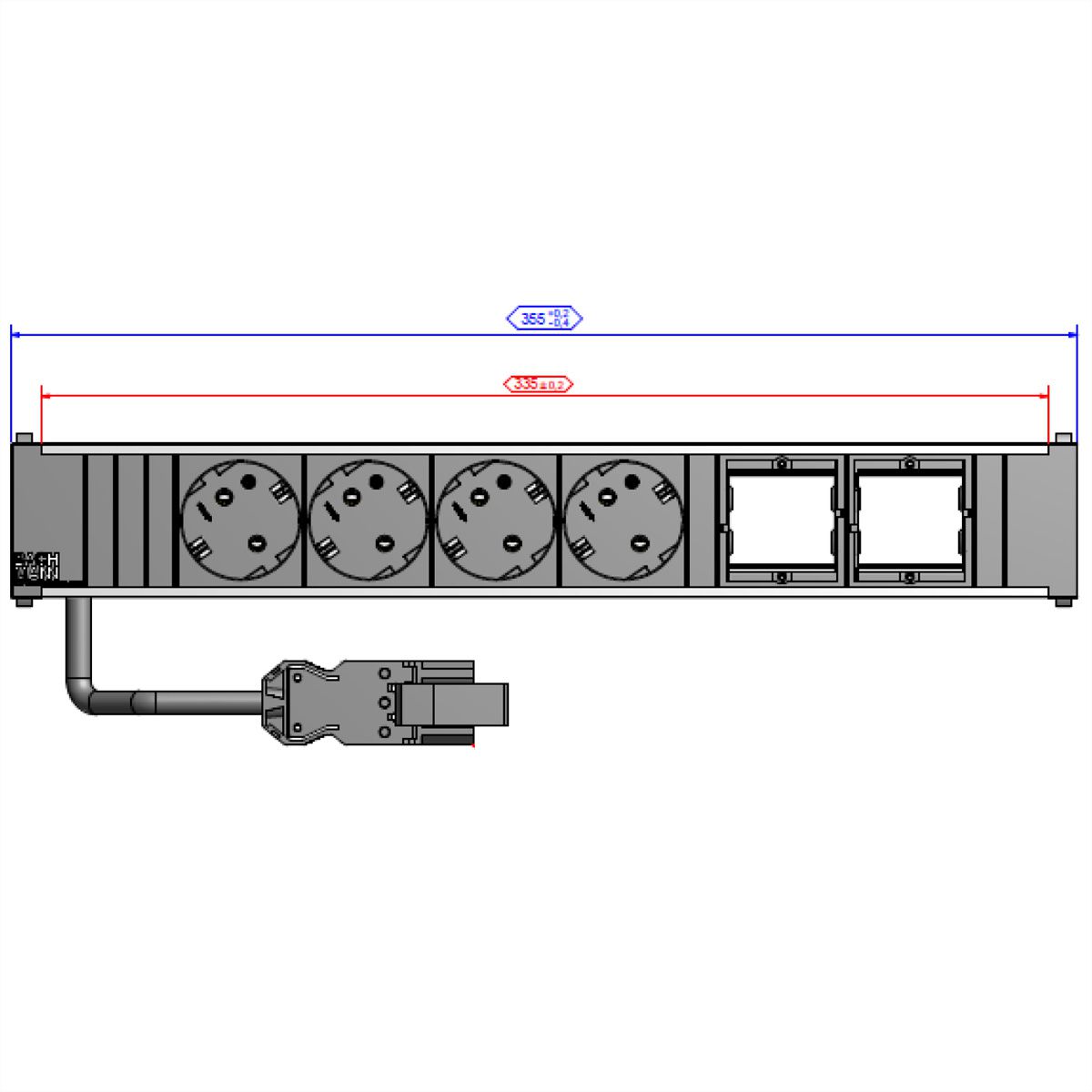BACHMANN CONI Large 4x Schutzkontakt 2x ABD