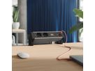 BACHMANN DESK2 ALU BLACK 2xP40, 1xUSB C/C 65W L=0,2m
