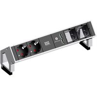 BACHMANN DESK2 2x Schutzkontakt 2x ABD 1x USB Charger GST18, weiß