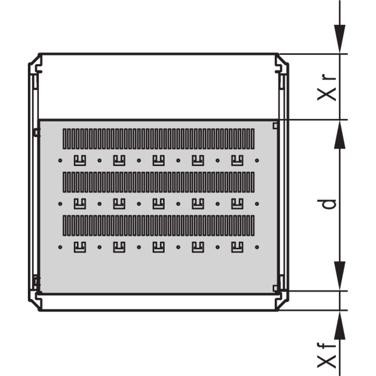 SCHROFF Gestellfachboden stationär - GEST.FACHBODEN 600B700T 7035