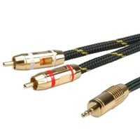 ROLINE GOLD Audio-Verbindungskabel, 3,5mm Stereo - 2x Cinch, ST/ST, 10 m