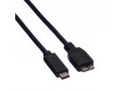 ROLINE USB 3.2 Gen 1 Kabel, C-Micro B, ST/ST, schwarz, 0,5 m