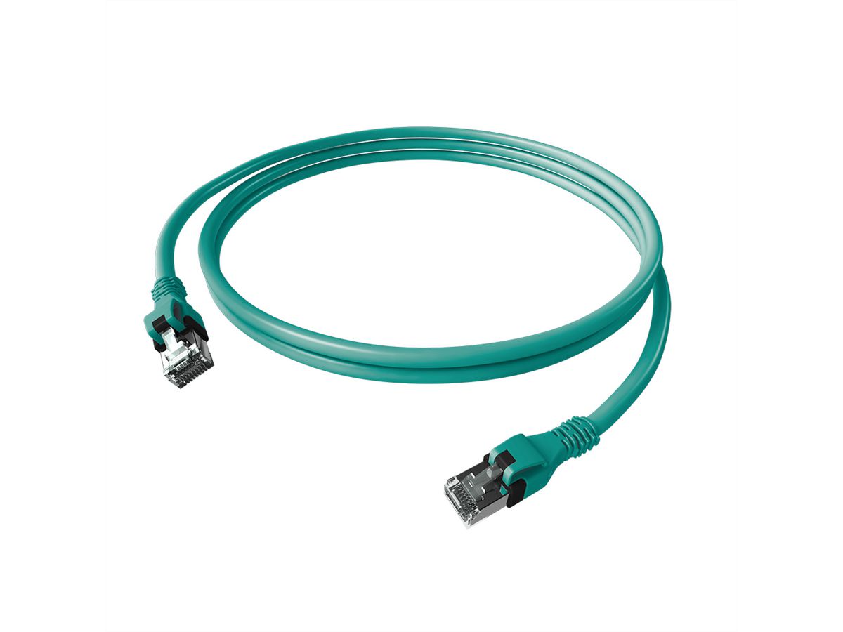 EasyLan DualBoot PushPull IP20 Patchkabel, Kat.6A (Class EA), S/FTP, türkis, 5 m
