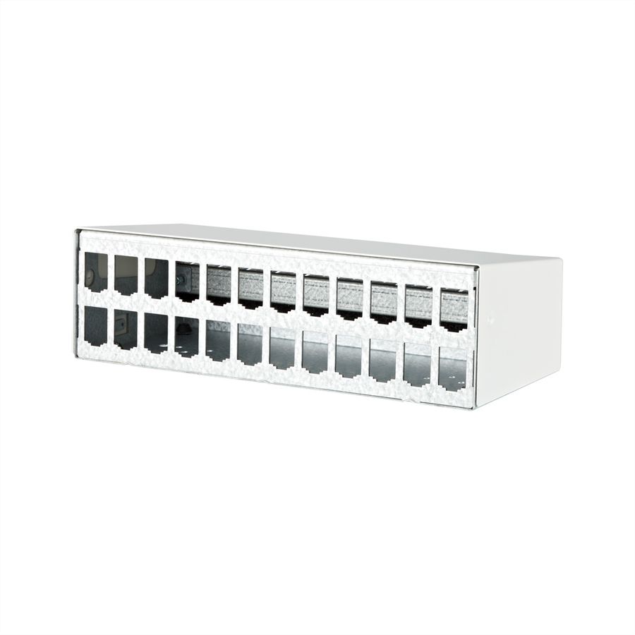 METZ CONNECT Modul AP-Gehäuse 2x12 Port reinweiß RAL9010