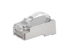 ROLINE RJ45 Stecker, geschirmt, Cat.6/6A (Class E/EA), Easy Pass-Through Modularstecker, für Massiv-/Litzendraht, 10 St.