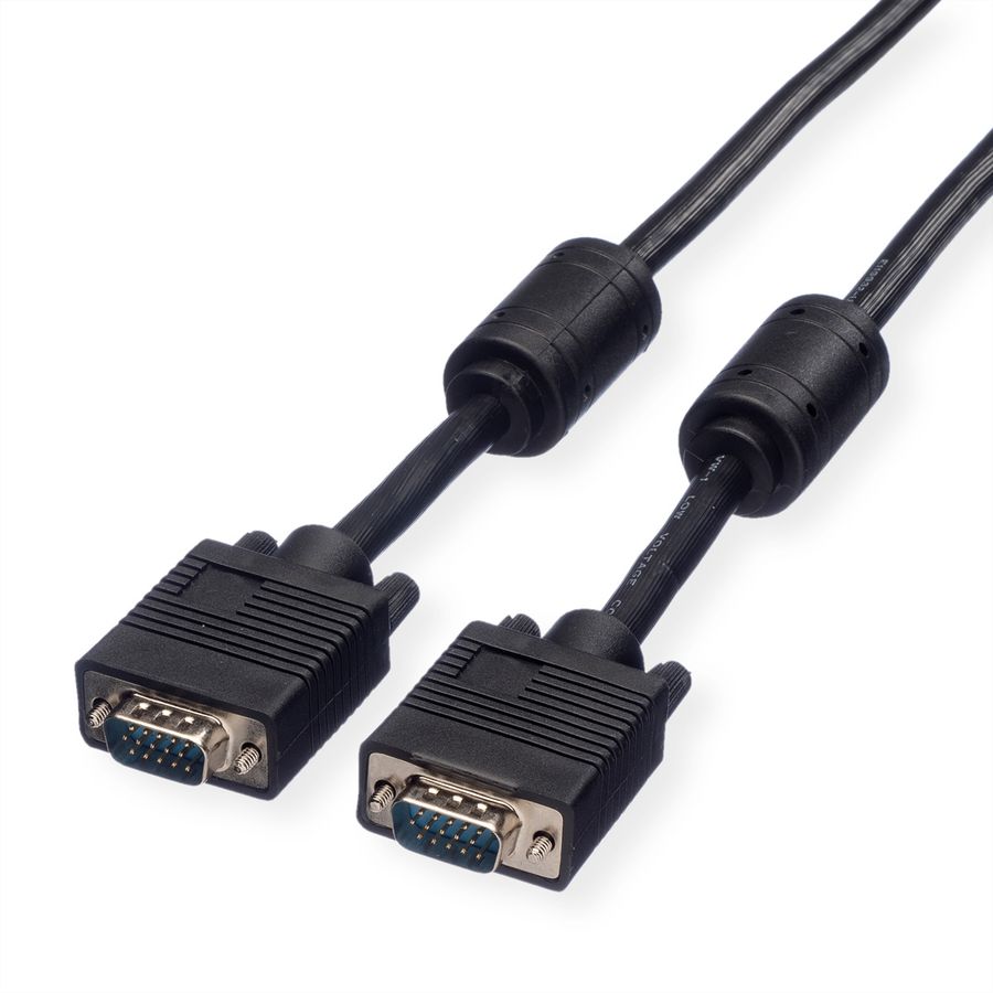 ROLINE SVGA Monitor-Kabel mit Ferritkern+DDC, HD15 ST-ST, 10 m