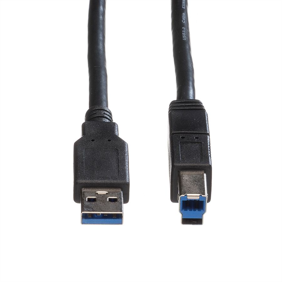 ROLINE USB 3.2 Gen 1 Kabel, Typ A-B, schwarz, 1,8 m