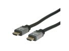 ROLINE HDMI High Speed Kabel mit Ethernet, ST-ST, schwarz / silber, 3 m