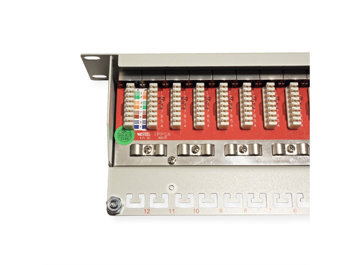 ROLINE 10"-Patchpanel 12 Ports, Kat.6A (Class EA), geschirmt