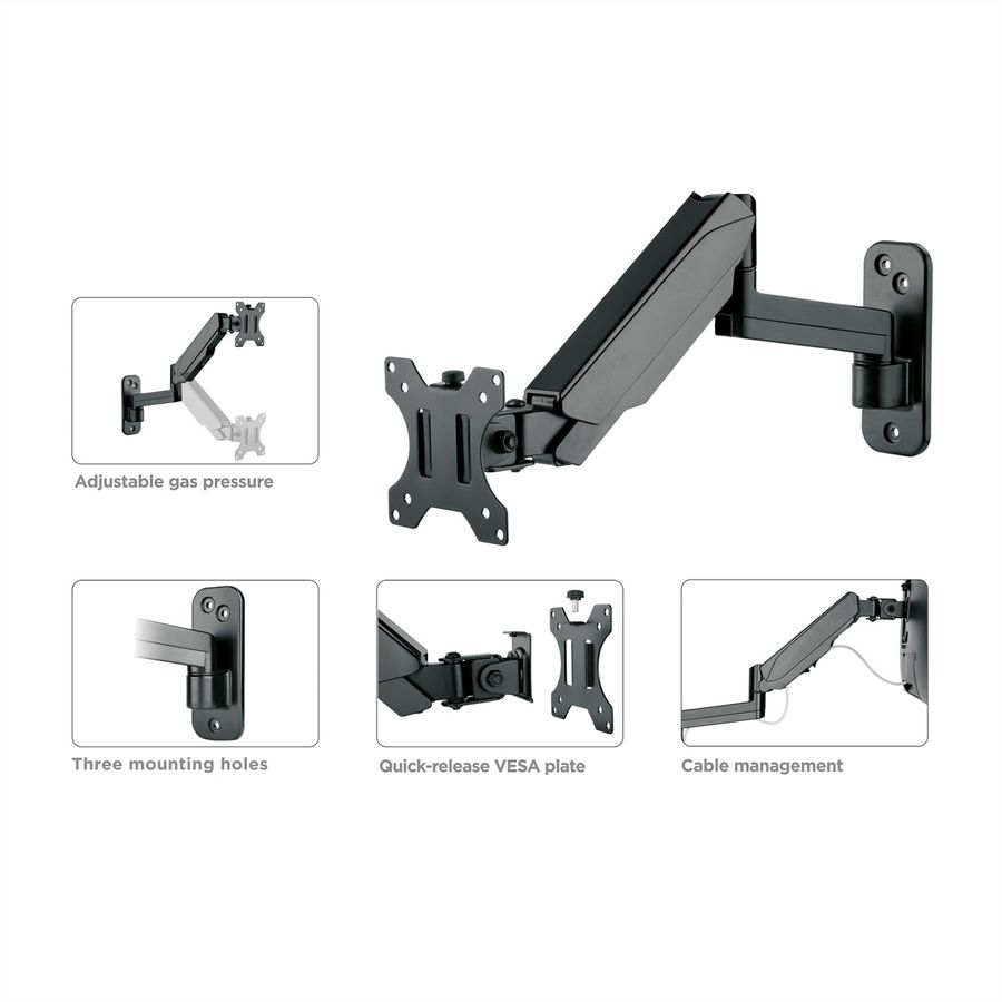 VALUE LCD-Arm, Wandmontage, 5 Gelenke, 17-32 Zoll, bis 8 kg, schwarz