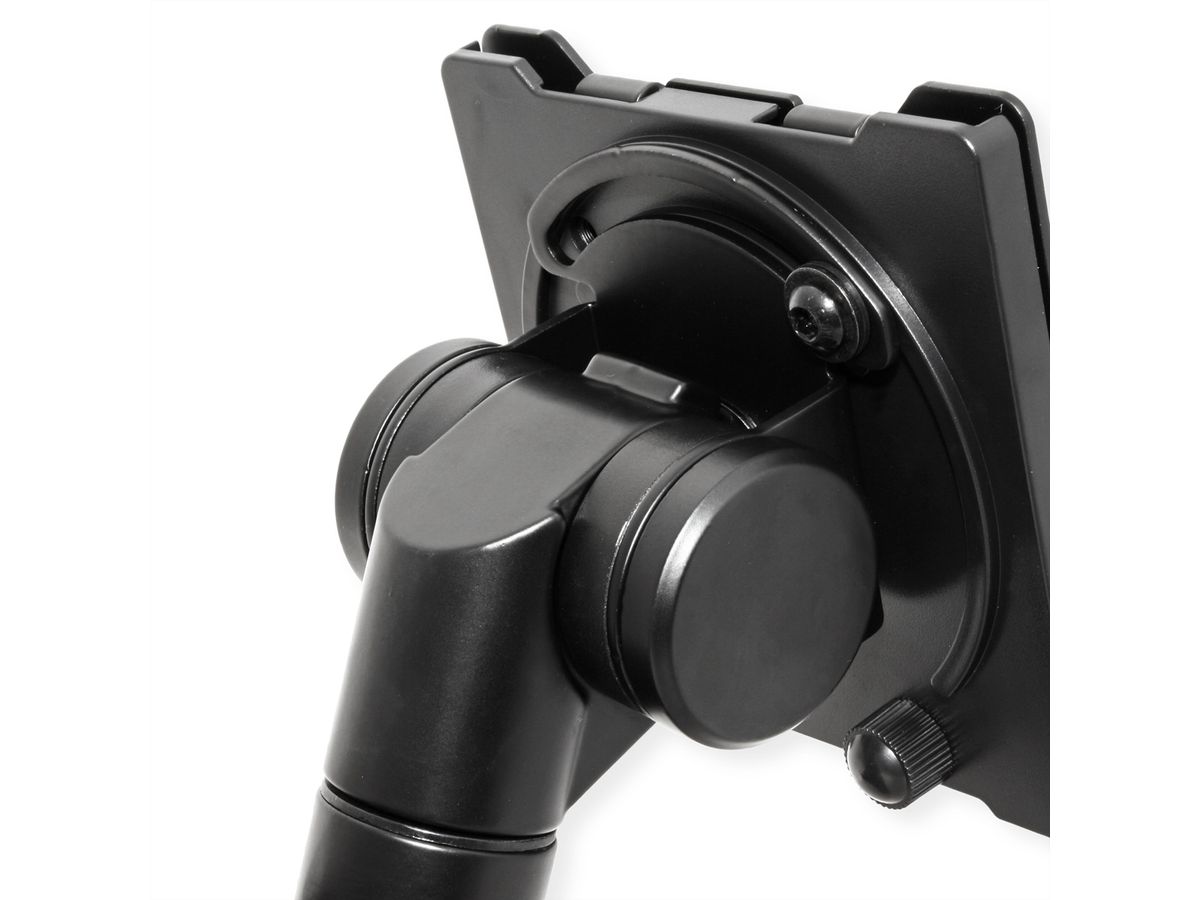 ROLINE Schwerlast-LCD-Arm, Trägerstange, 4 Gelenke, Tischmontage, bis 27 kg, schwarz