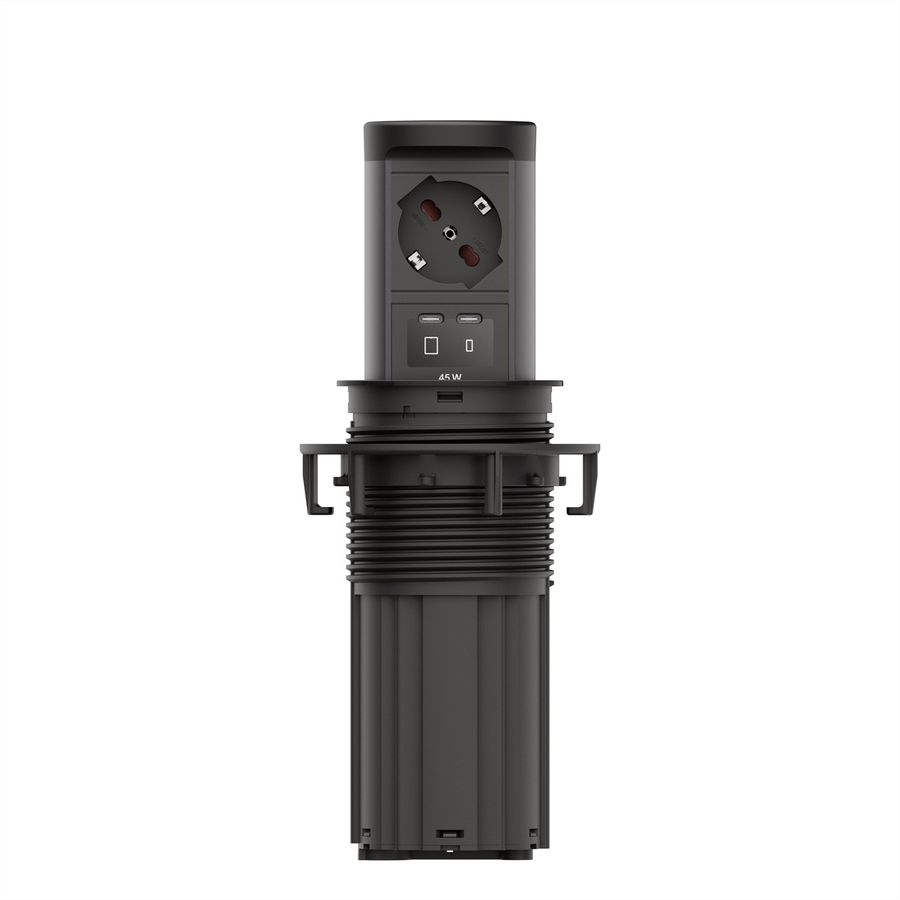 BACHMANN ELEVATOR2 1xP40, 1xUSB C/C 45W RAL9005 2,0 m AEH