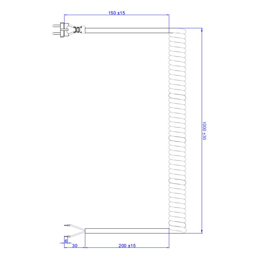 BACHMANN Wendelltg.H05BQ-F 2x1.00 orange, CEE 7/17 Konturenstecker