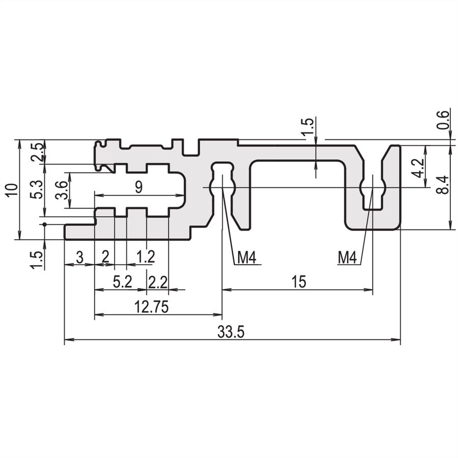 SCHROFF Typ H-KD stabil, kurzes Dach - MODULSCH. VORNE 1MT H KD