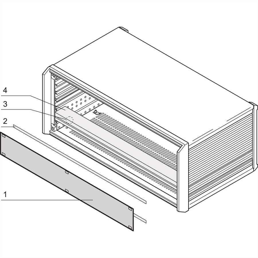 SCHROFF Frontplatten ungeschirmt - TEILFRONTPLATTE 1HE 84TE